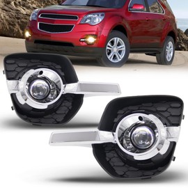 RAPOOSANS Driving Fog Lights Lamps Assembly for 2010-2016 Chevy Equinox Fog Light Replacement with H11 Halogen Bulbs, Switch and Wiring Kit