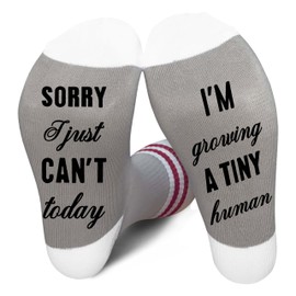 EJGFS Mom-to-be Funny Socks, ‘Sorry I Just Can’t Today, I’m Growing A Tiny Humans’ Socks, New Mom Gifts for Wife, Favors for Christmas, Anniversary, Valentine’s Day, Mother’s Day, etc. (097)