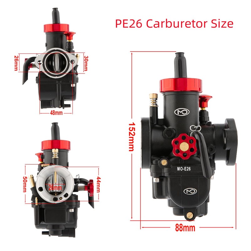 PE26 Carburetor 26mm Carb with Carb jets for 150cc to