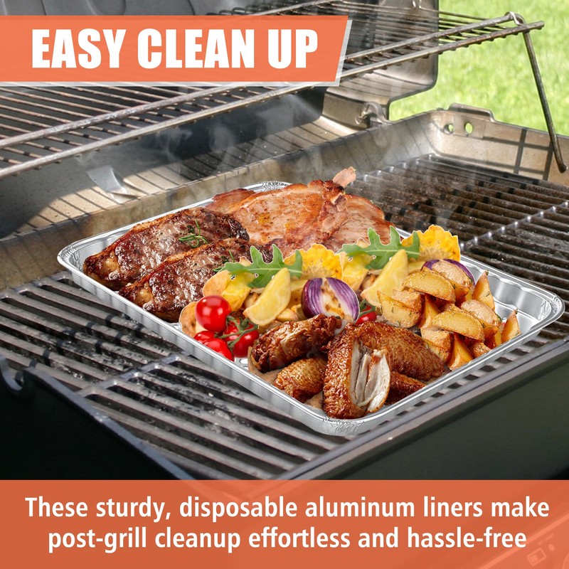 SafBbcue Disposable Grill Toppers 10 Pack Disposable Aluminum Foil Grill