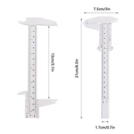 Eyebrow Ruler, Eyebrow Measuring Ruler, Plastic Caliper, for Cosmetic Tattoos, Eyebrow Lines and Lip Wrinkles, Pack of 5