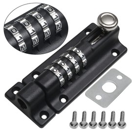 Combination Bolt, Combination Door Lock, Combination Locking Bolt, Tamper Proof Slide Bolt, High Security Gate Door Bolt Lock, 4-wheel Heavy Duty Sliding Lockable Padbolt Door Latch for Loft Hatch