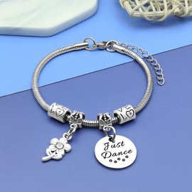 Dance Gifts for Bracelets Jewelry Dance Team Appreciation Gifts Valentines Day Gift for Dance Teacher Dancing Gifts for Dancers Birthday Gifts Stainless Steel Bracelet Bangle