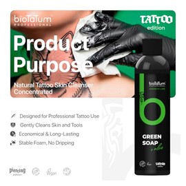 Tattoo Green Soap Concentrate - Professional Cleaner Foam - Cleansing Soothing Solution - Skin Clean Relieve Accessory, for Avoiding Stinging Or Skin Irritation - Cleaner Accessories