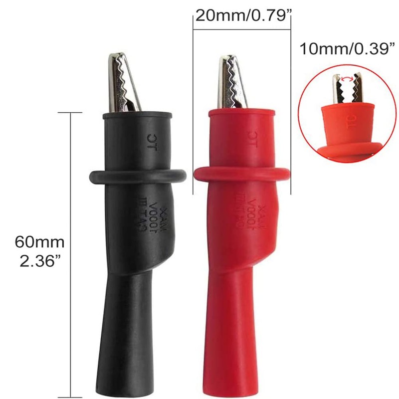 Greluma 6 Piece Clip-on Alligator Clips for Multimeter Test Lead