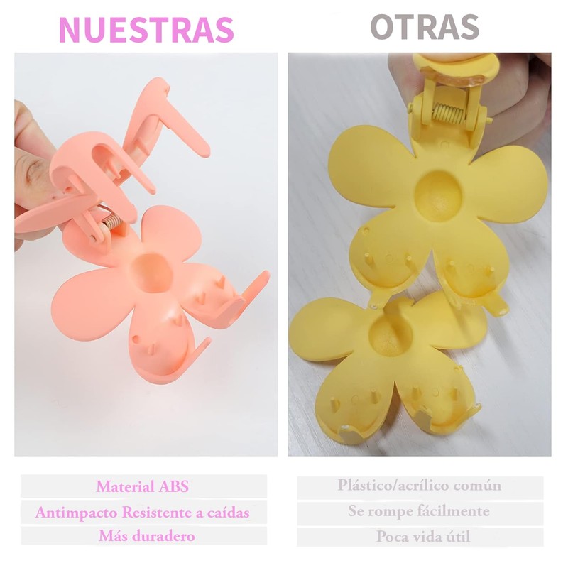 Triko Set de 7 Pinzas para el Cabello de Flor,