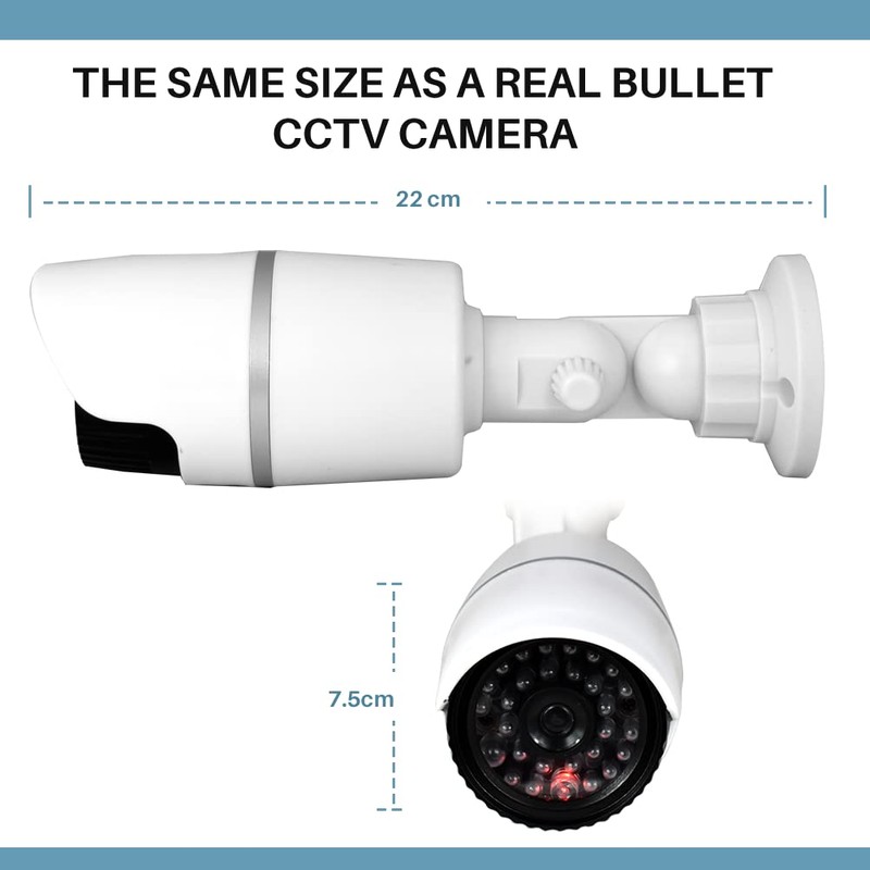 JUSTOP Dummy CCTV Cameras, 2x Fake Bullet Security Camera With