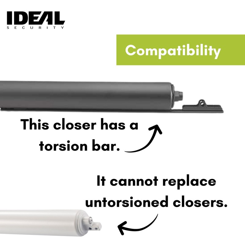 Ideal Security Heavy Screen and Storm Door Closer with Torsion