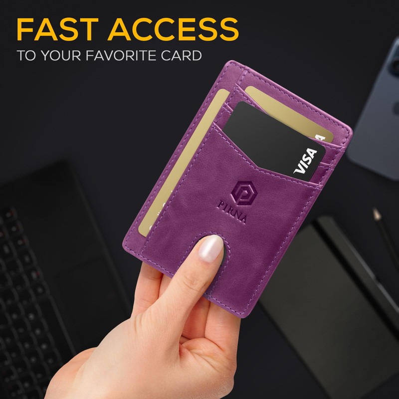 PIRNA Mini Leather Wallet with RFID Protection - Slim Wallet