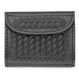 Dutyman Basketweave Black Leather Glove Case - Designed to Hold 2 Sets of Latex Gloves - Full Grain Leather w/No Fillers