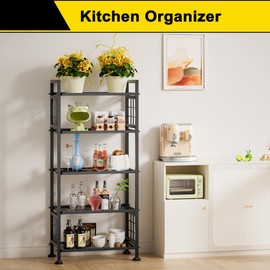 GIOTORENT 5-Tier Heavy Duty Garage Shelving Unit 750 lb Capacity, All-Carbon Steel Storage Rack for Laundry Room Organization, Kitchen Pantry Bathroom - Commercial Metal Shelves (Black)