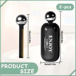 Yitexin 2 Pack 2 in 1 Washable Lint Roller with Scraper, Reusable Gel Sticky Rollers for Pet Hair Clothes, Travel Size Mini Lint Remover Roller Ball for Household Dog Cat (Black)