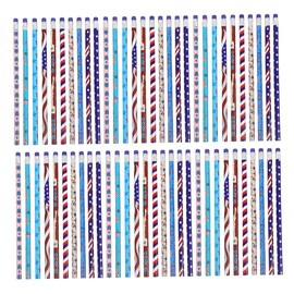 CAXUSD 60pcs Independence Day Pencils American Flag Themed Patriotic Writing Tools for July Celebrations School Activities and Holiday Events