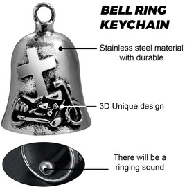 ZEPIQOR Motorcycle Bell for Bikers Women Men WHanger, Biker Bell for Riders, Good Luck Riding Bell Spirit Bell Moto Accessories