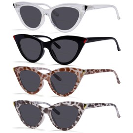 Eyekepper 4-Pack Chic Bifocal Sunglasses Women Bifocal Sunnies Readers for Small Face