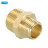 PATIKIL Solid Brass Hex Nipple Pipe Fitting Thread Adapter, 2