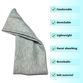 WESTEND CHOICE 9cm Wide Headbands Soft Head Band Plain Stretchy Unisex Kylie headband Bandeau Headbands for Women & Men Gym Yoga Hair Band (Grey)