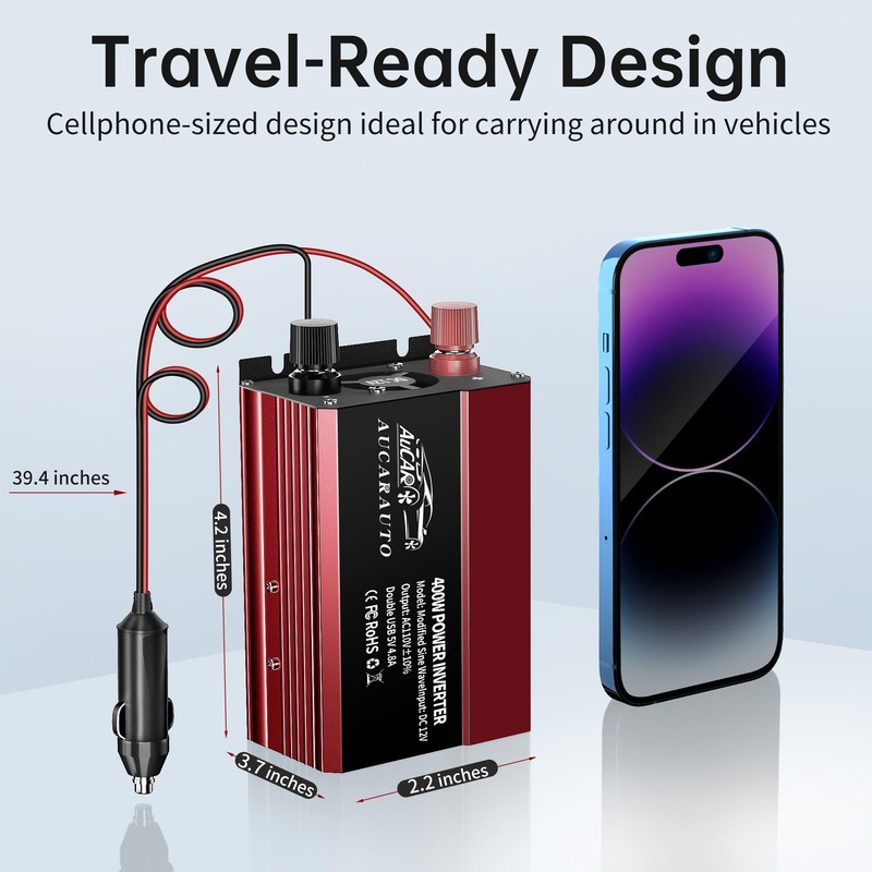 400W Power Inverter DC 12V to 110V AC Car Inverter