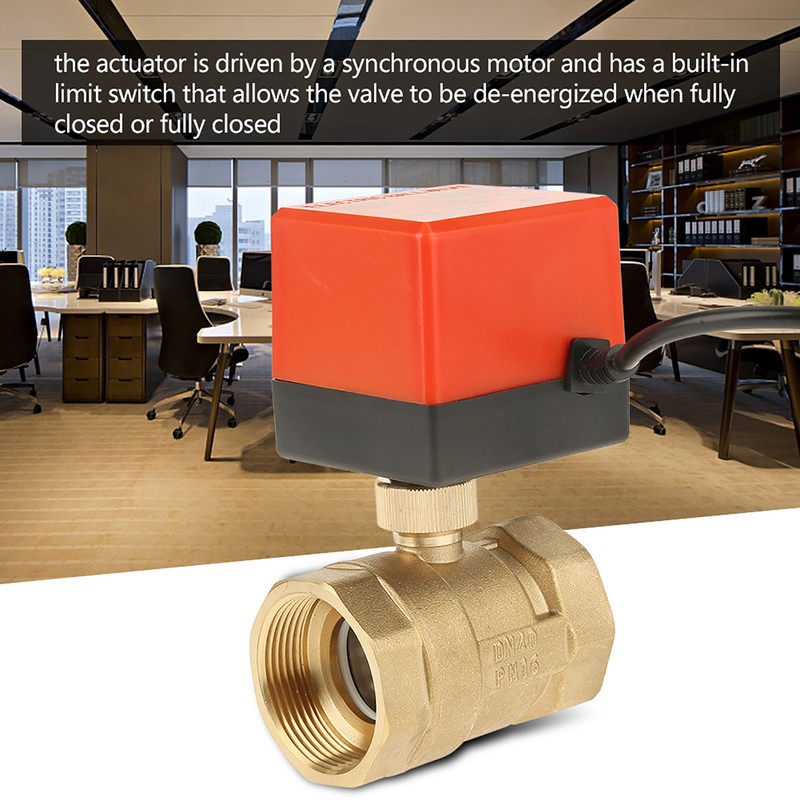 1pcs DC 12V G1-1/2" DN40 2 Way Brass Motorized Actuator
