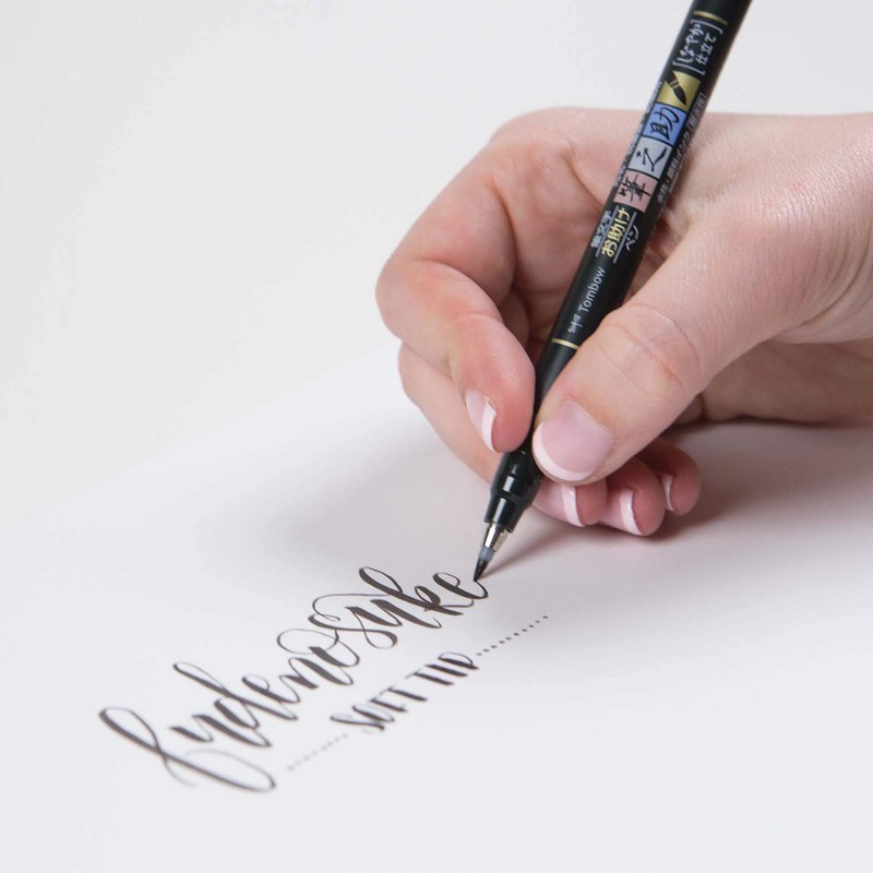 Tombow 62038 Fudenosuke Brush Pen, 2-Pack. Soft and Hard Tip