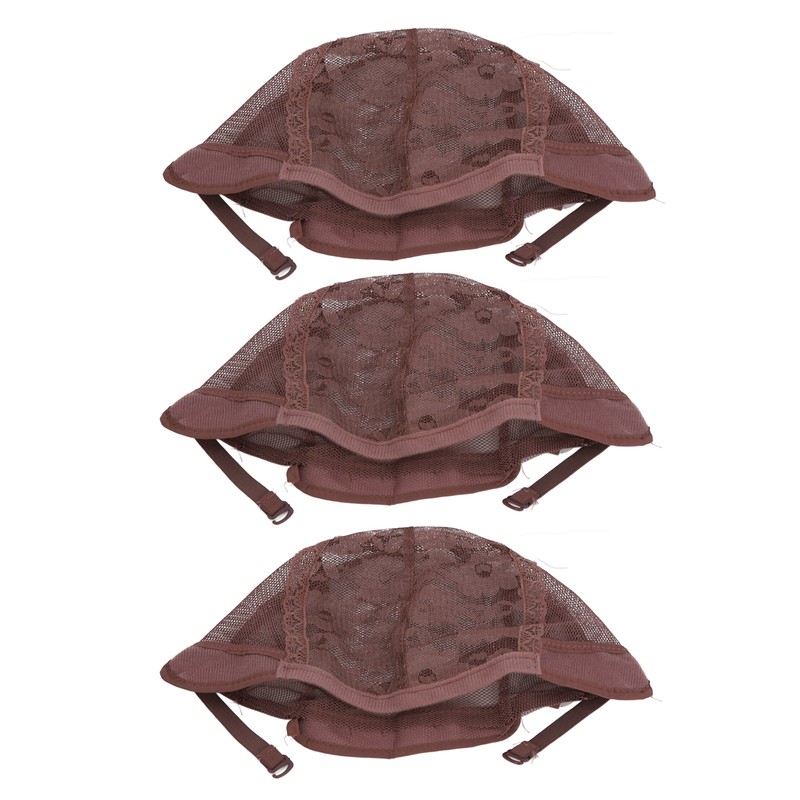 3pcs Stretchable Stocking Wig Cap Breathable Nylon Mesh Hat for