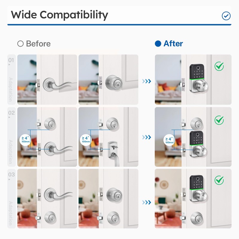 Keypad Smart Door Lock with Knob: Kucacci Keyless Entry Fingerprint