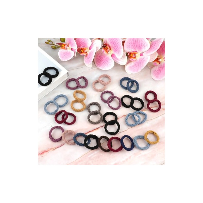 100 Pack Hair Bobbles, Elastic Hair Bands, 4 Styles