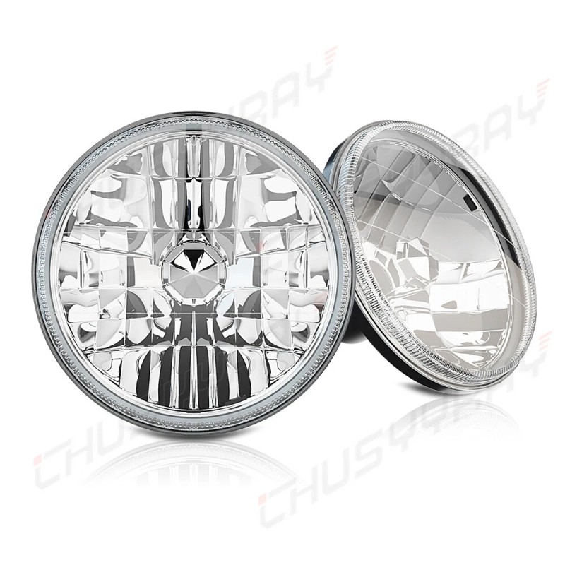 CHUSYYRAY 2x 7 Inch LED GLASS Headlight Round ORIGINAL CLASSIC