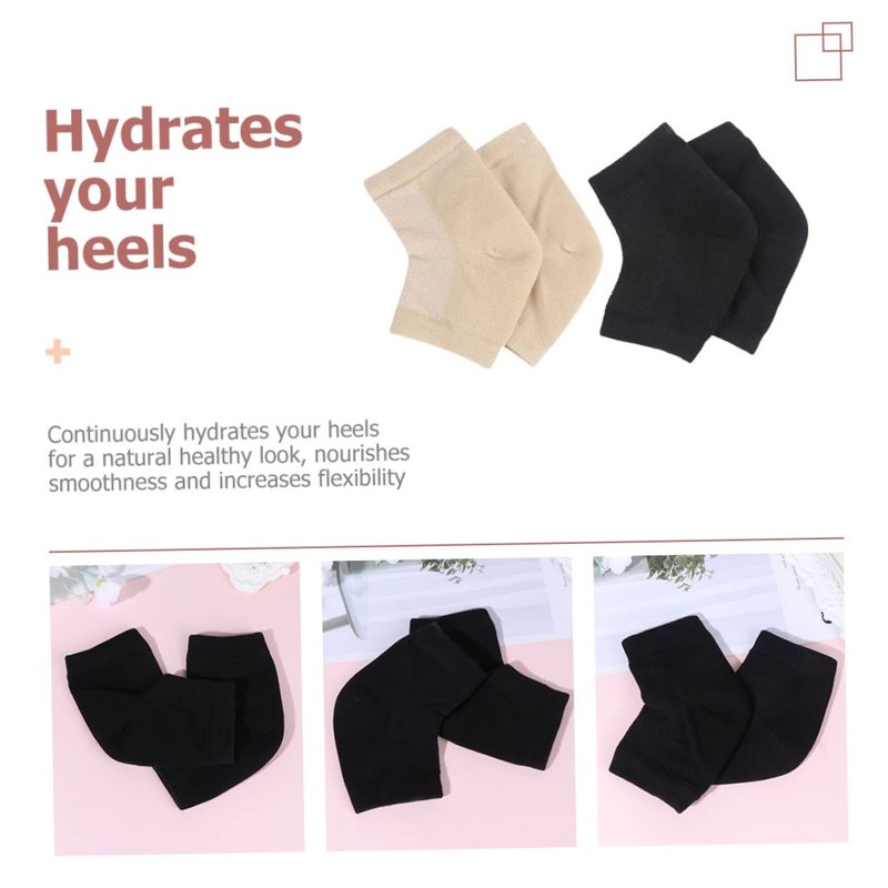 IWOWHERO Gel Socks for Heel Relief Moisturizing Toeless Socks 2