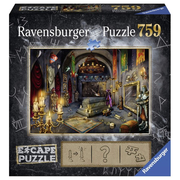 Ravensburger Escape Puzzle Vampire's Castle 759 Piece Jigsaw Puzzle for Kids and Adults Ages 12 and Up - an Escape Room Experience in Puzzle Form 27" x 20"