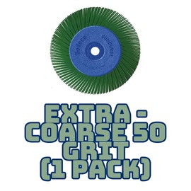 Dedeco Sunburst Radial Bristle Discs - 6” (152mm) Dia, 1/2" (12mm) Arbor, TA Bristles, Precision Buffer Polisher Rotary Tool Accessories, Extra-Coarse 50 Grit, Aluminum Oxide - 1 Pack