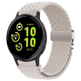 SumRioo 20 mm Bracelet for Garmin Vivoactive 6/5/3/3 Music/Venu Sq 2/Approach S50/S44, Nylon Braided Watch Strap for Garmin Forerunner 570 42 mm/55/165/165 Music/245/245 Music/645, Polar Star