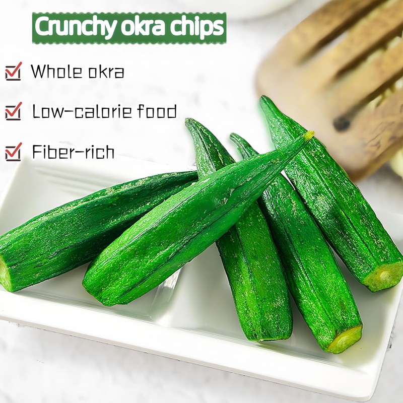 Okra Chips Freeze Dried Vegetables - Crunchy Dehydrated Okra Crisp,