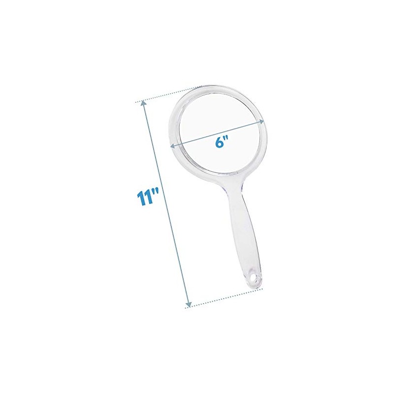 RUCCI Round Hand Held Magnifying Makeup Mirror 10X 1X Clear