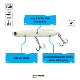 Panic Pencil Popper 5 3/4" (White Glow) 3254 One Size