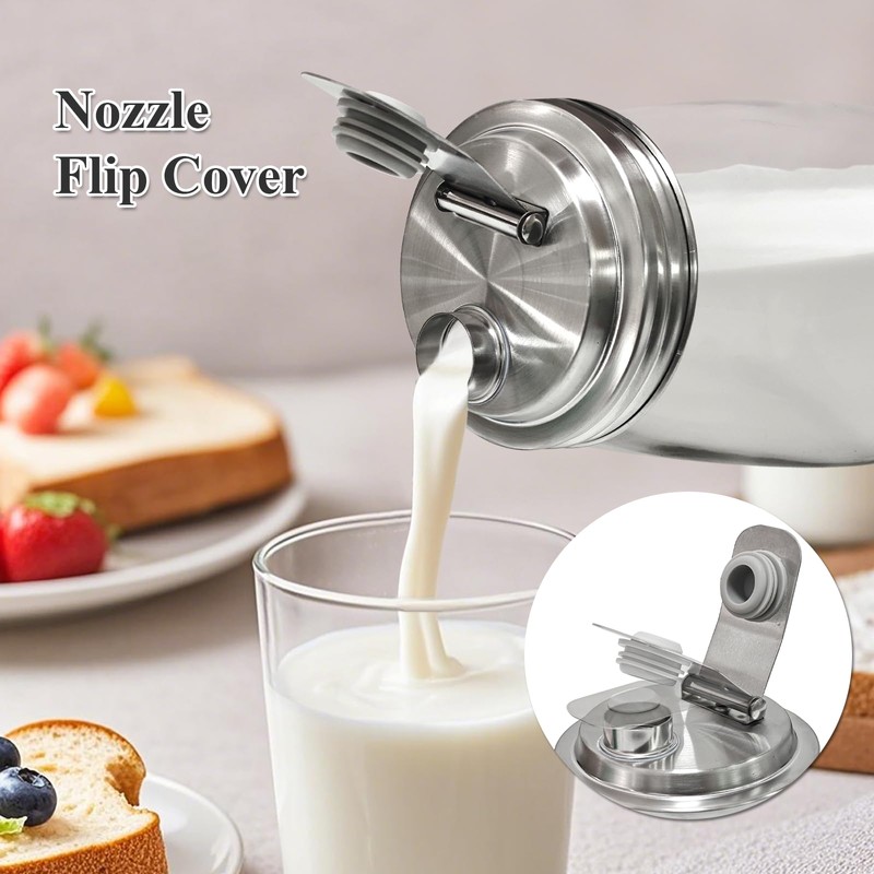 2PCS Mason Jar Pour Spout Lid Stainless Steel,Wide Mouth Pour