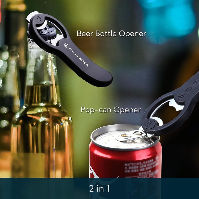 KITCHENDAO 2 in 1 Magnetic Beer Bottle Opener for Fridge