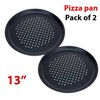 2 Large Pizza Tray Non-Stick Baking Pan 13'' Carbon Steel