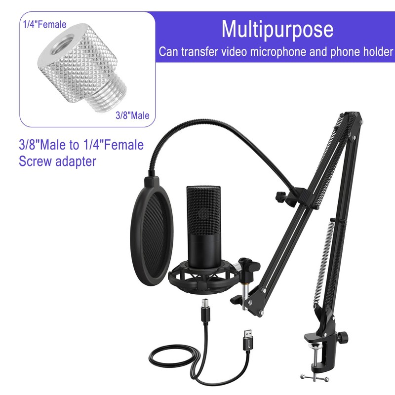 NIUQIGE Pack of 4 Thread Adapters 3/8 Inch to 1/4