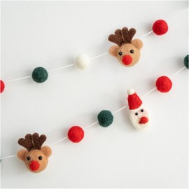 BDSHUNBF Felt Christmas Garland Wool Felt Christmas Garland Pompom Garlands Felt Balls Garlands for Tree Wall Fireplace Decoration