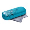 FEFI Hardcase Glasses Case Nature Embossed Flower Design, blue
