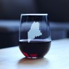 Maine State Outline Stemless Wine Glass - State Themed Drinking
