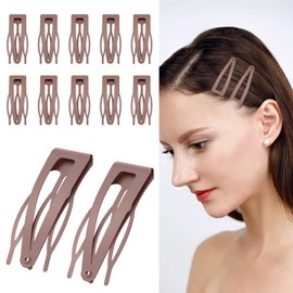 40 Pcs Double Grip Hair Clips, Sightor Metal Snap Hair Clips Hair Barrettes for Women Hair Making Salon Supplies Hair Accessories (Coffee)
