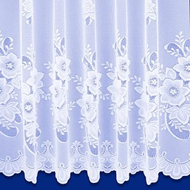 NetCurtainsUK Washington Floral Pattern Net Curtains In White - Sold By The Metre (Drop: 102cm (40''))