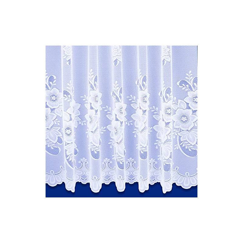 NetCurtainsUK Washington Floral Pattern Net Curtains In White - Sold