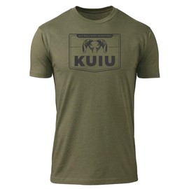 KUIU Logo Sign T-Shirt for Men – Lightweight Cotton Polyester Hunting Tee – Soft, Durable Standard Fit Crew Neck Military Green
