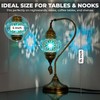 DEMMEX Turkish Moroccan Table Lamp, Swan Neck Tiffany Style Mosaic