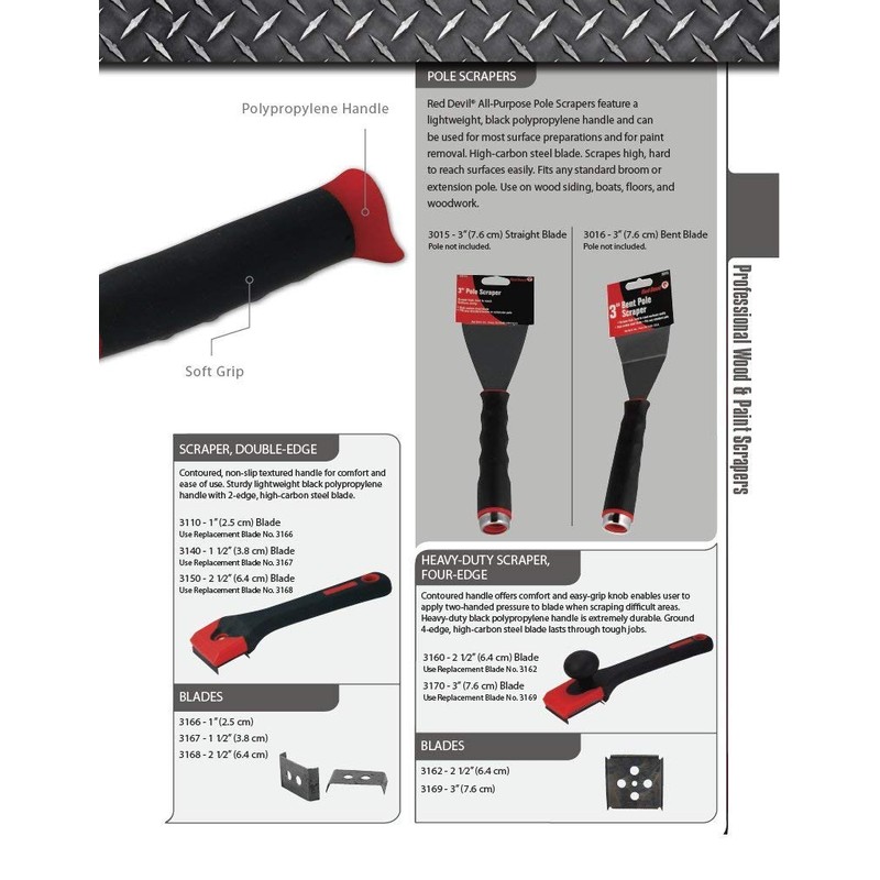 Red Devil 3167 Scraper Blade, 1.5", Multi