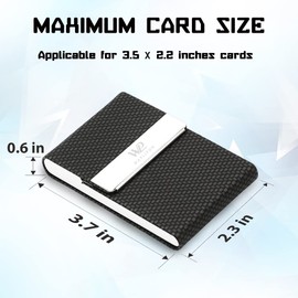 Waylipun Business Card Case, Professional Card Holder for Business Cards for Gentle Storage of Your Cards, PU Leather Business Card Case with Magnetic Closure for Office Men Women, black, Elegant