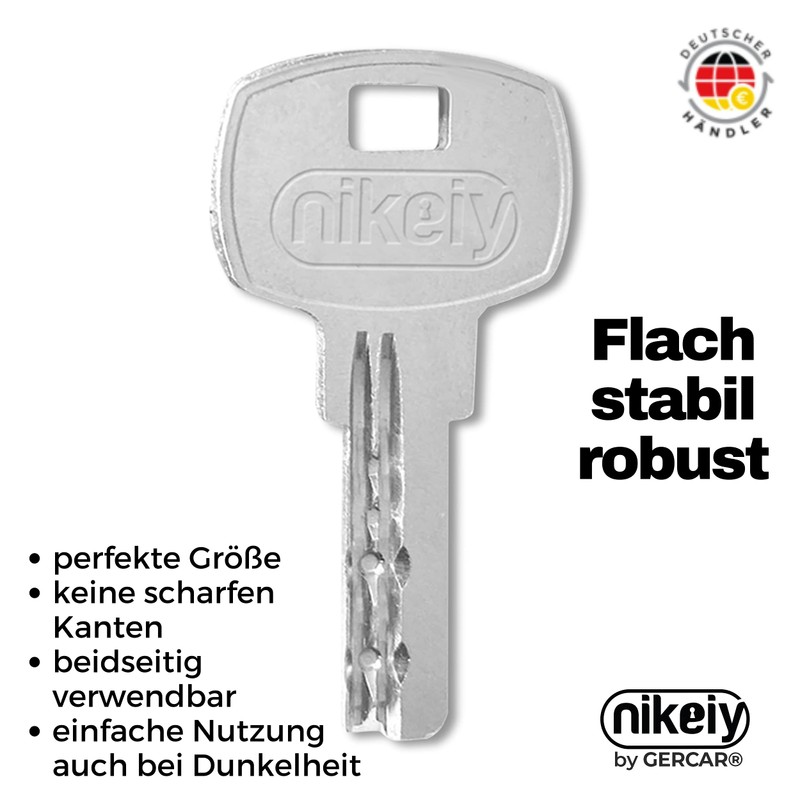 GERCAR 1 x Replacement Key for Knob and Double Cylinder